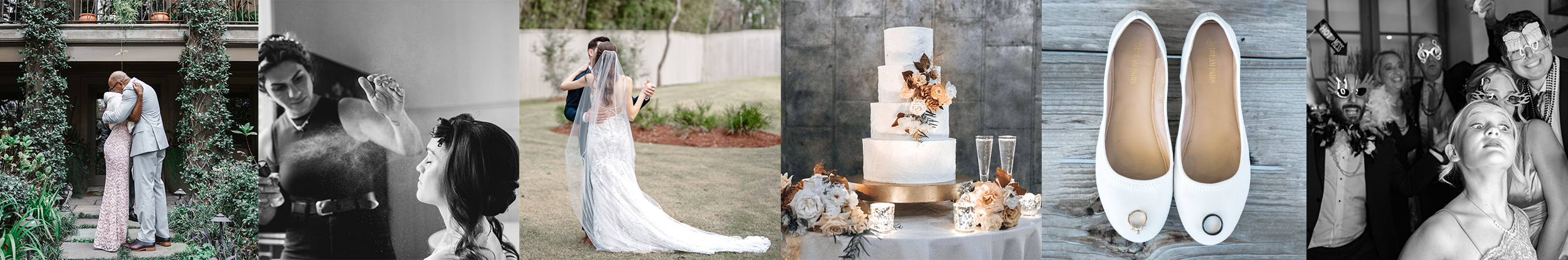 couple hugging, Audubon Park, wedding cake, bridal shoes, photo booth, hair and makeup by Ryan H Gray Photography