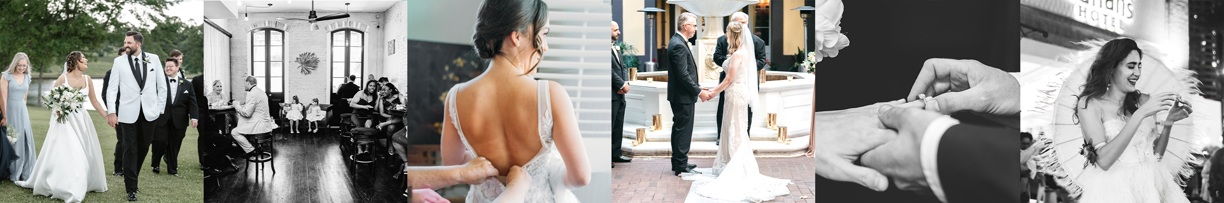 couple with wedding party, wedding ceremony, and wedding rings by Ryan H Gray Photography