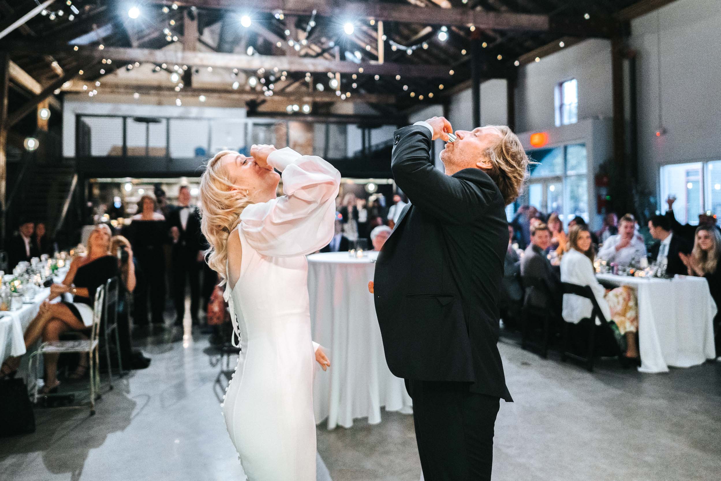 Bride and father taking shots at Capulet in New Orleans