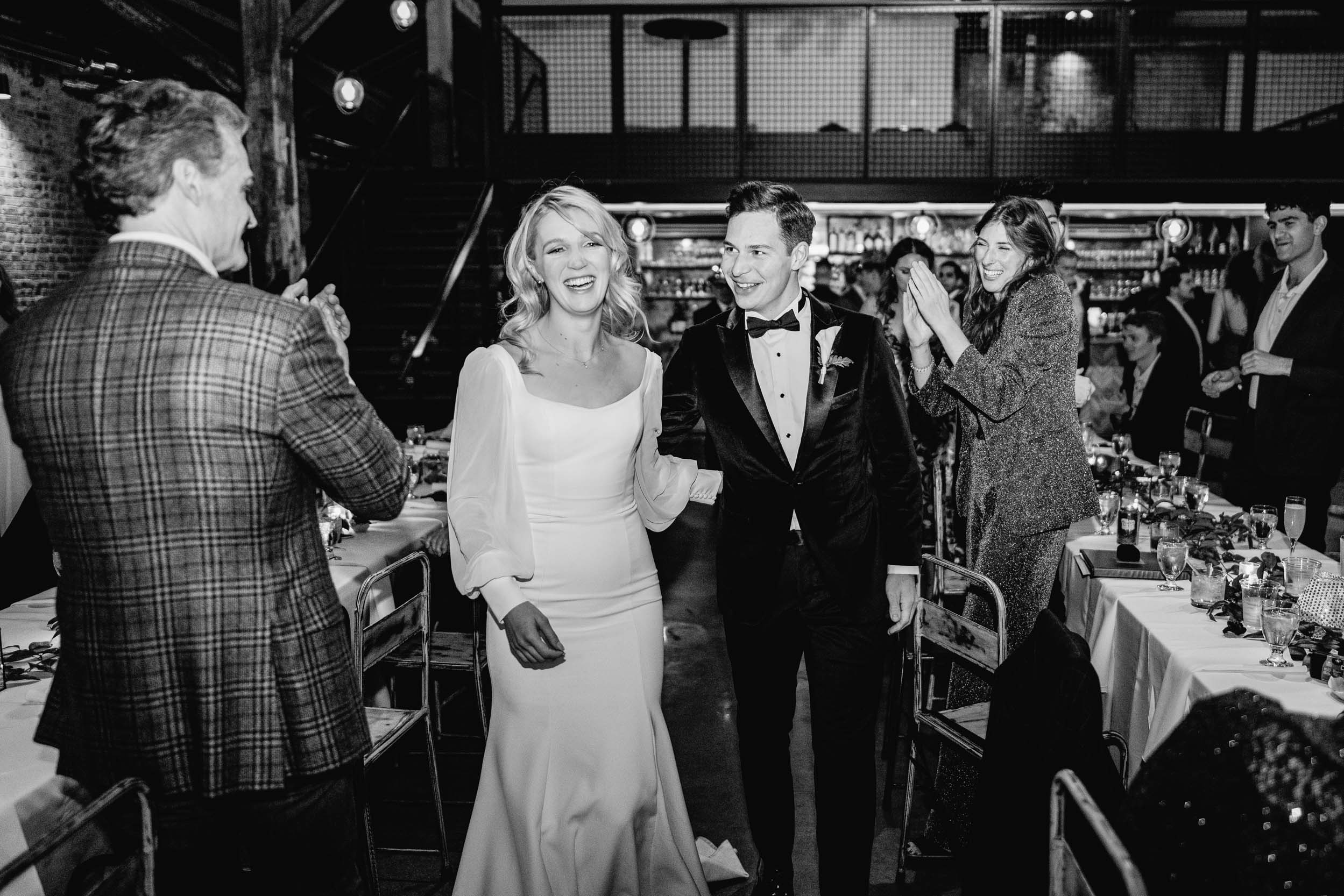 bride and groom laughing and celebrating at Capulet in New Orleans