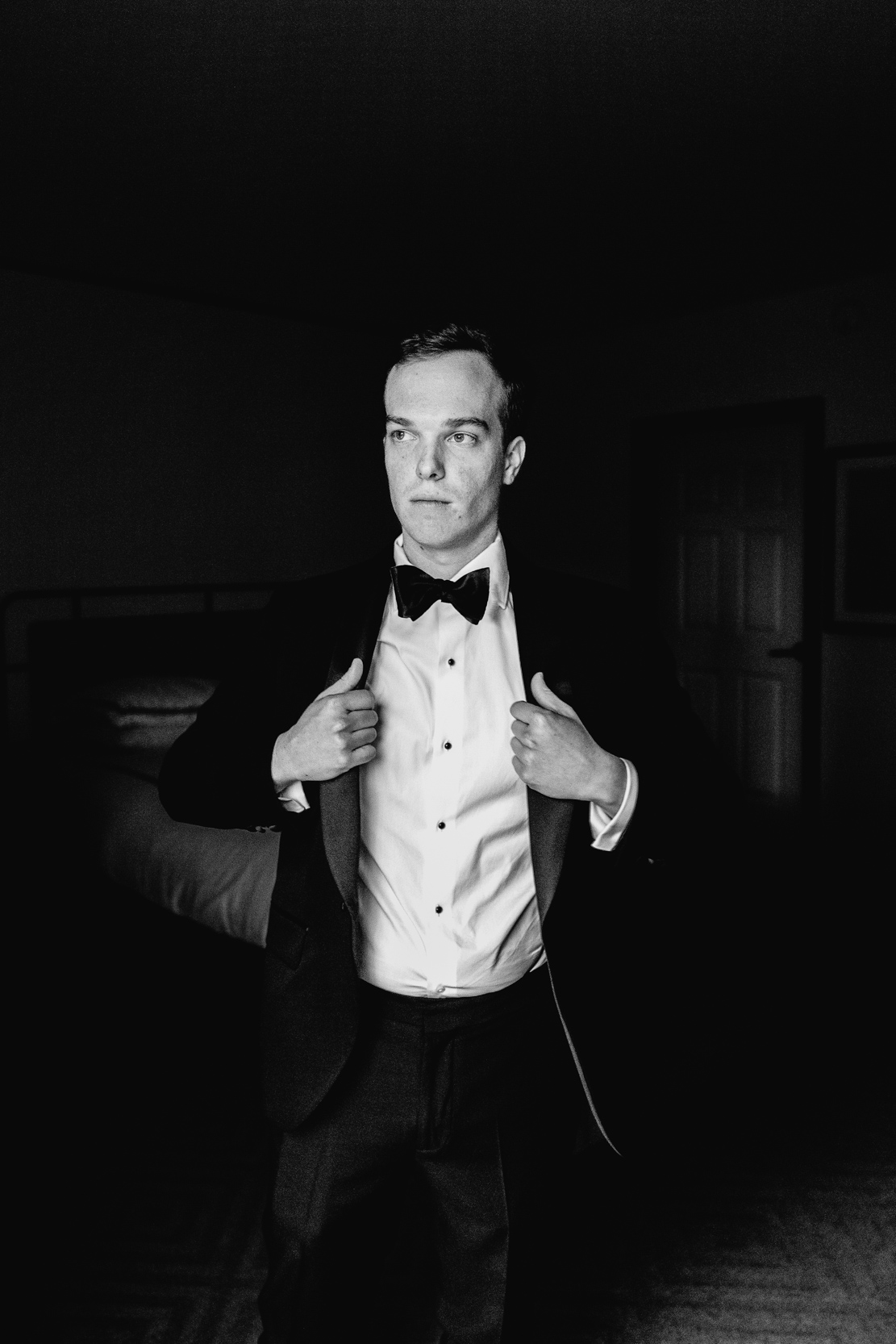 groom getting ready at the Hotel Fontenot in New Orleans