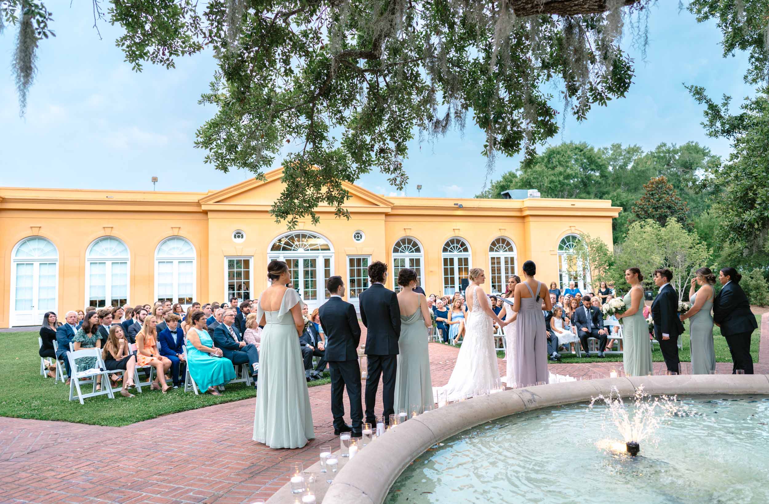 beautiful wedding ceremony at Pavilion of the Two Sisters in New Orleans