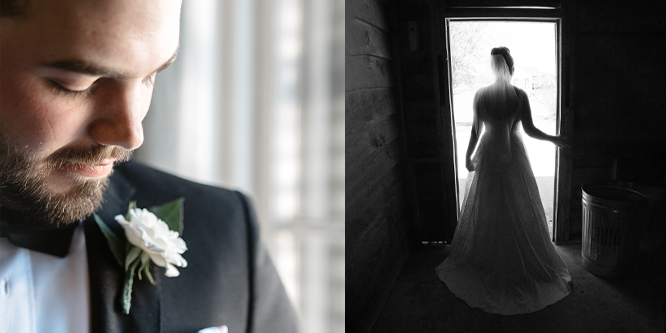 bride and groom posing on wedding day in New Orleans, LA